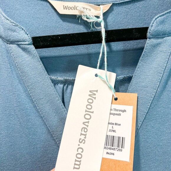 NWT! Woolovers Button Through Jumpsuit Denim Blue Size Large - Picture 5 of 7